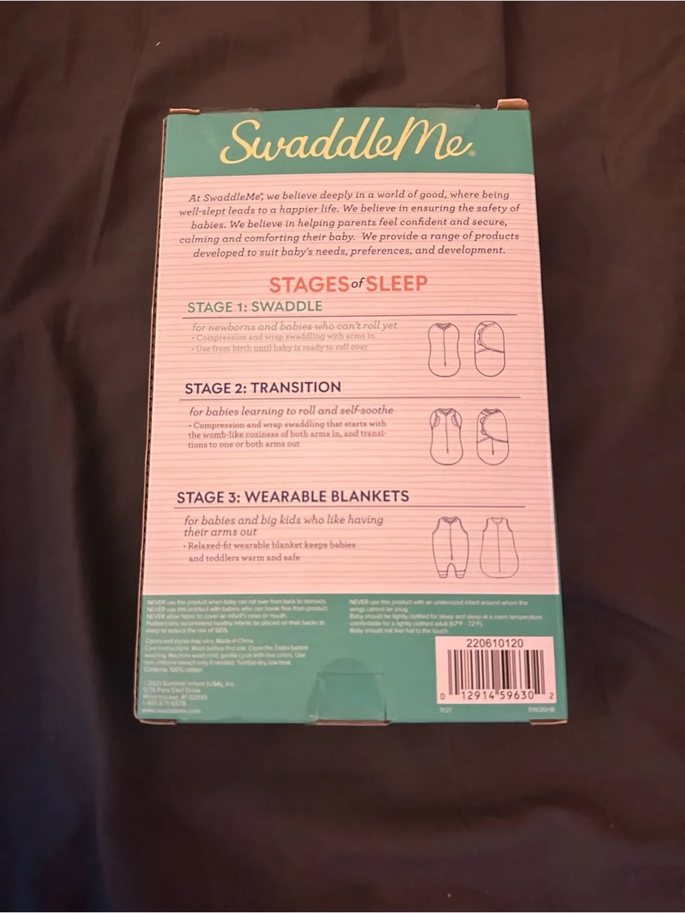 SwaddleMe Teal White Swaddle Box